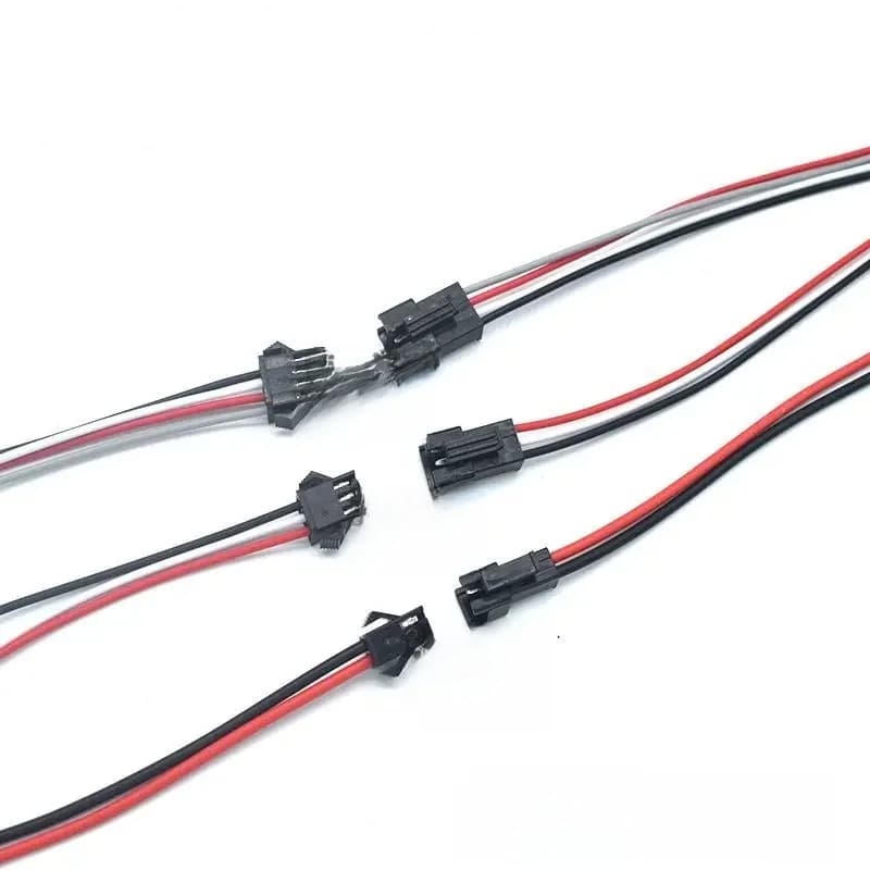 JST-Connecteur LED SM, 2 broches, 3 broches, 4 broches, ensemble mâle et femelle, câble filaire, prise de queue de overpour bande LED, 1 à 50 paires