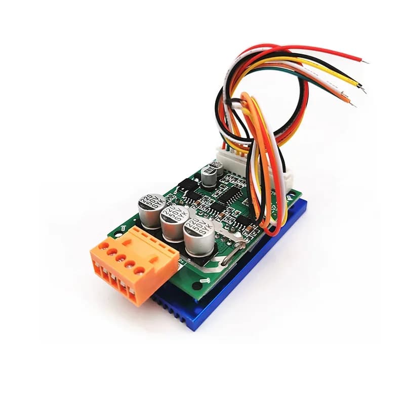 Carte de commande de moteur BLDC JUYI Tech JYQD-V7.3E2 d'origine 12-36VDC pour moteur BLDC à capteur Hall avec dissipateur thermique, connecteur et fils