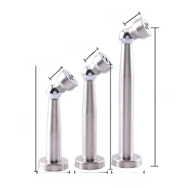 Butée de porte magnétique argentée allongée en acier inoxydable, support de loquet, raccord de sol avec vis pour chambre à coucher, maison familiale, Etc.