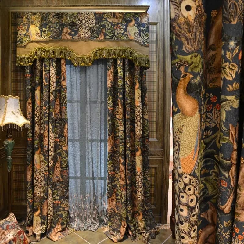 Rideaux de luxe européens pour salon, chambre à coucher, rideaux de fenêtre de villa, tissu de stores jacquard, cantonnière occultante, tulle