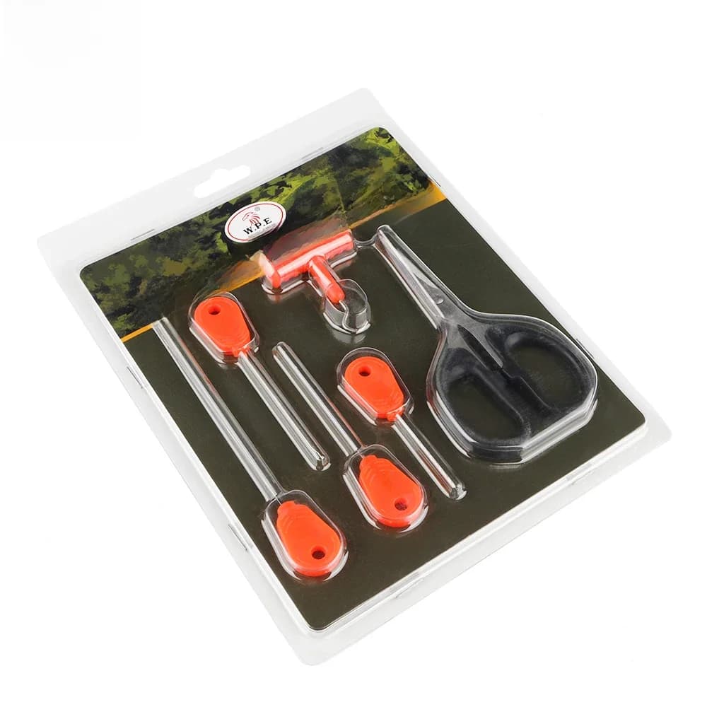 W.P.E pêche à la carpe en acier inoxydable, 1 ensemble/6 pièces ensemble de ciseaux à aiguille, perceuse à appât, accessoires d'outils à aiguille