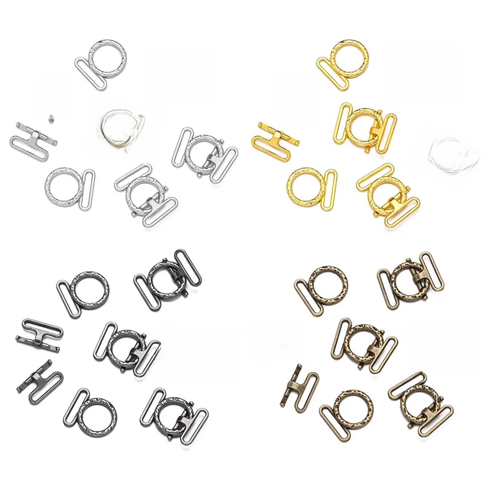 10 ensembles de boucles de ceinture en métal, Mini boutons de poupées, Clip de boucle de ceinture, petits boutons pour vêtements de poupée, sacs, couture, boucle Tri-glisse