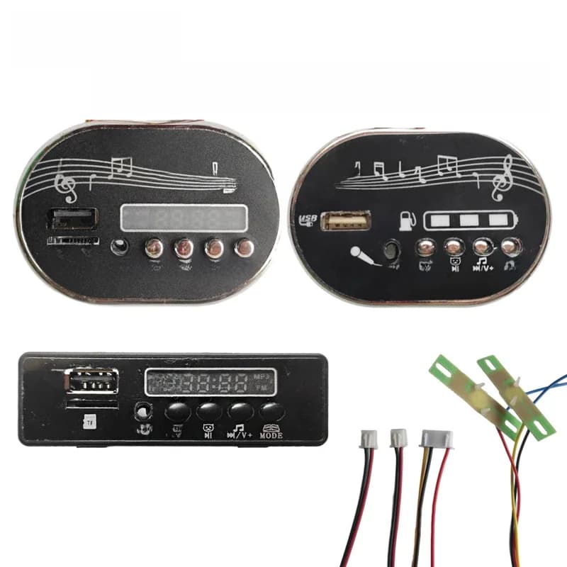 Puce de Module de musique MP3 pour voiture électrique pour enfants 6V 12V, avec démarrage du son, haut-parleur, affichage de la tension, lecture de mémoire Flash USB
