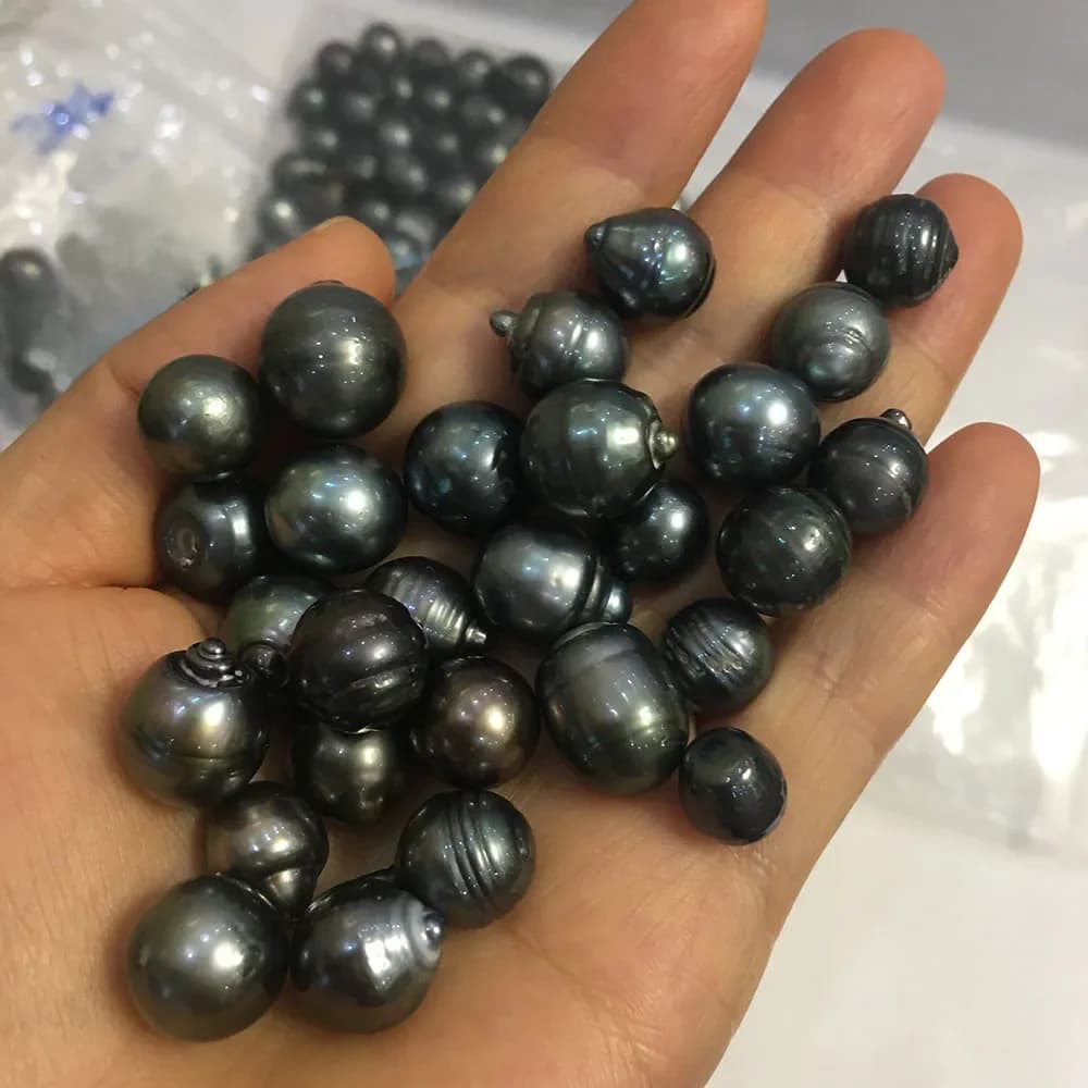 Livraison gratuite, perle baroque tahitienne de 8 à 10 mm, belle brillance, perle de sel de mer noire tahitienne 100 % naturelle, perle en vrac, demi-perle ou sans demi-perle