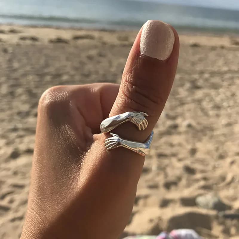 HDPMuscle Hands Rings for Women and Men, Gothic Ring, Vintage Jewelry, Cuff Ring, Open Cuff, Party, Wedding, Couple