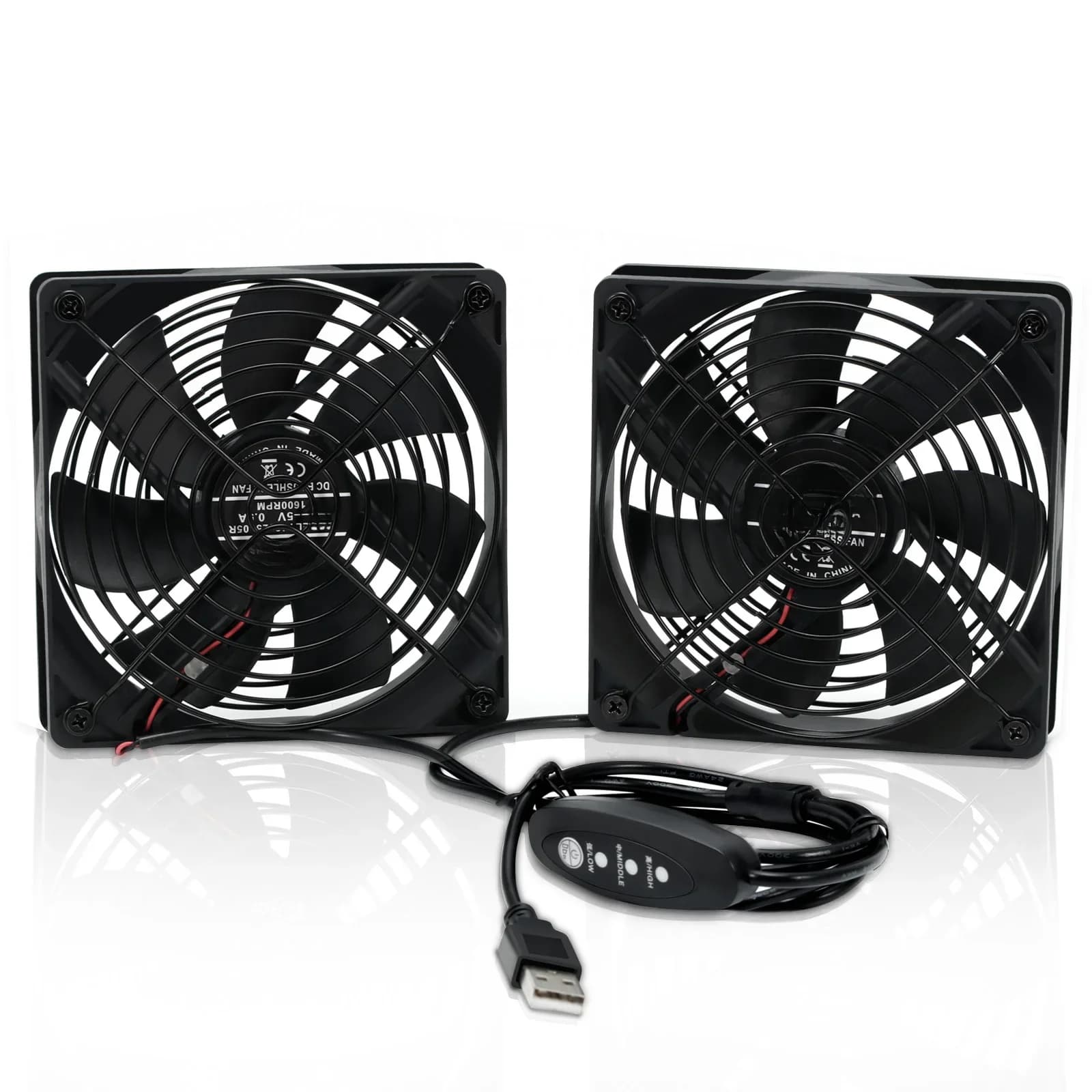 Ventilateur de refroidissement pour ordinateur avec contrôleur de vitesse, 120mm, DC 5V, USB, pour Xbox TV Box, routeur récepteur DVR Playstation