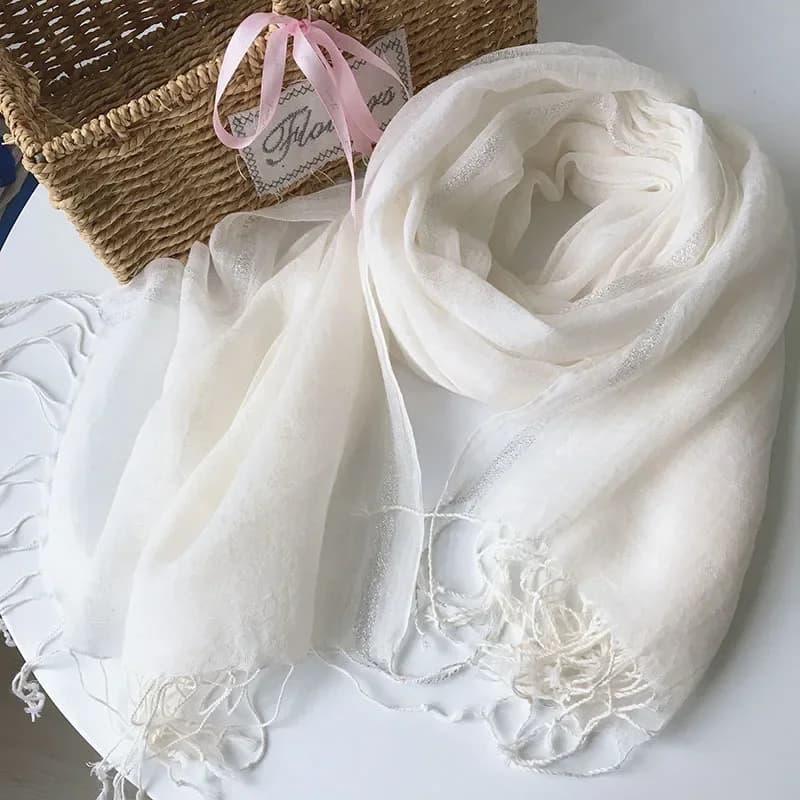 Coton lin léger femmes écharpe mode longue taille dame enveloppes couleur unie musulman foulard châles et enveloppes