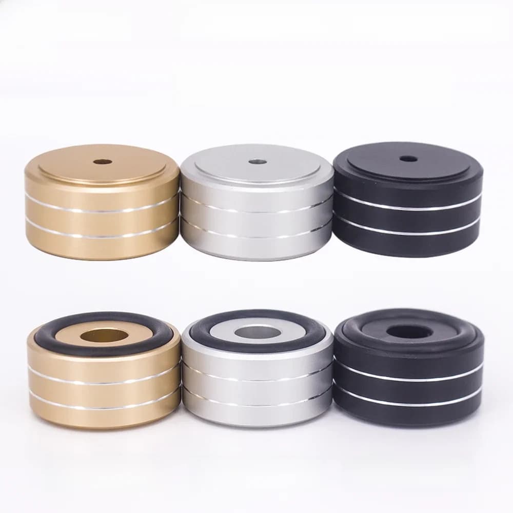 Amplificateur de pieds en aluminium 40*20mm, 4 pièces, amortisseurs, pieds en caoutchouc, plateau tournant HIFI, Isolation du haut-parleur