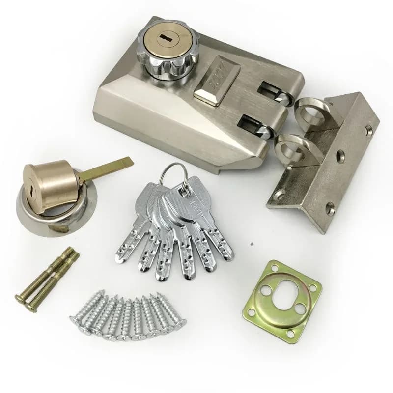 Porte coulissante extérieure serrure de porte en acier force roue crochet entrepôt serrure de porte en fer extérieur double ouverture serrure de sécurité de porte coulissante
