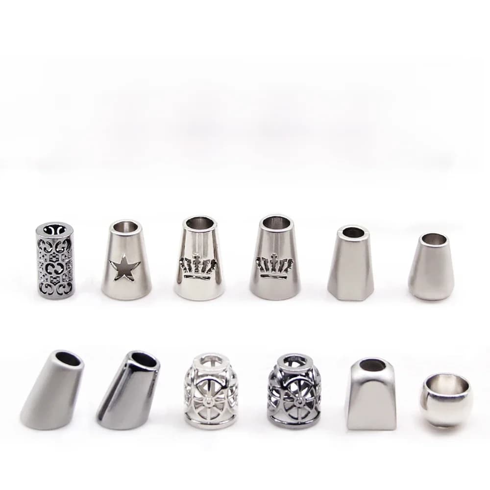 Bouchon d'extrémité en métal de haute qualité, 10 pièces, extrémités de corde, serrures, Clips de fixation pour sac à dos, cordons de serrage pour vêtements, accessoire de bricolage