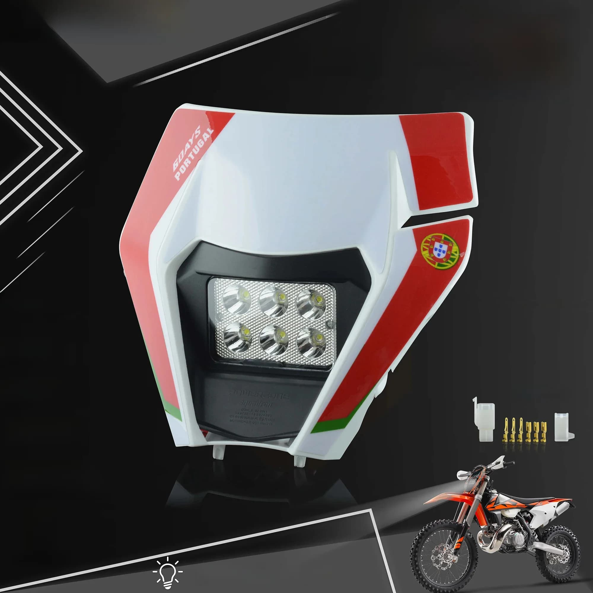 MCHMFG moto phare LED phare phare Supermoto carénage pour KTM EXC SXF MX Dirt Bike Enduro phare LED