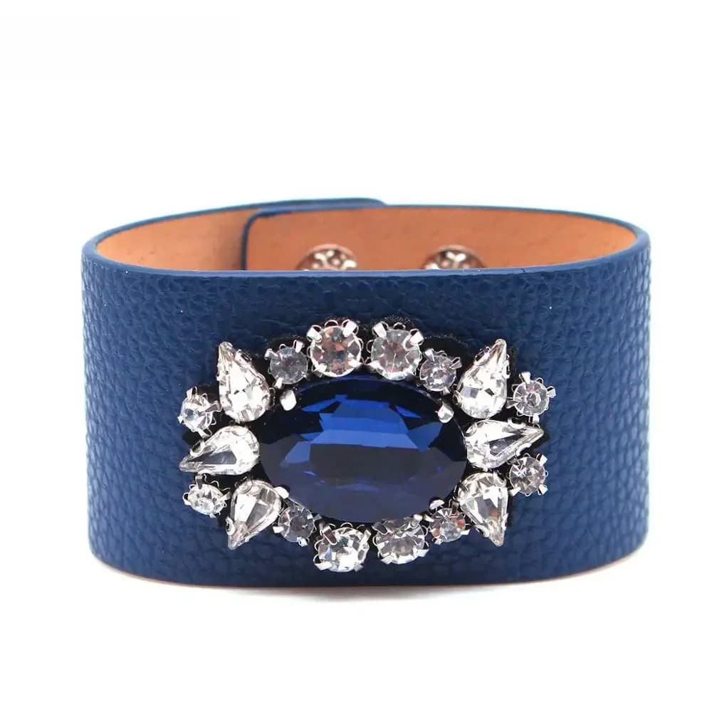 TOTABC nouveau Bracelet en cuir à breloques strass contracté et généreux bijoux de mode Bracelet et Bracelets Pulsera