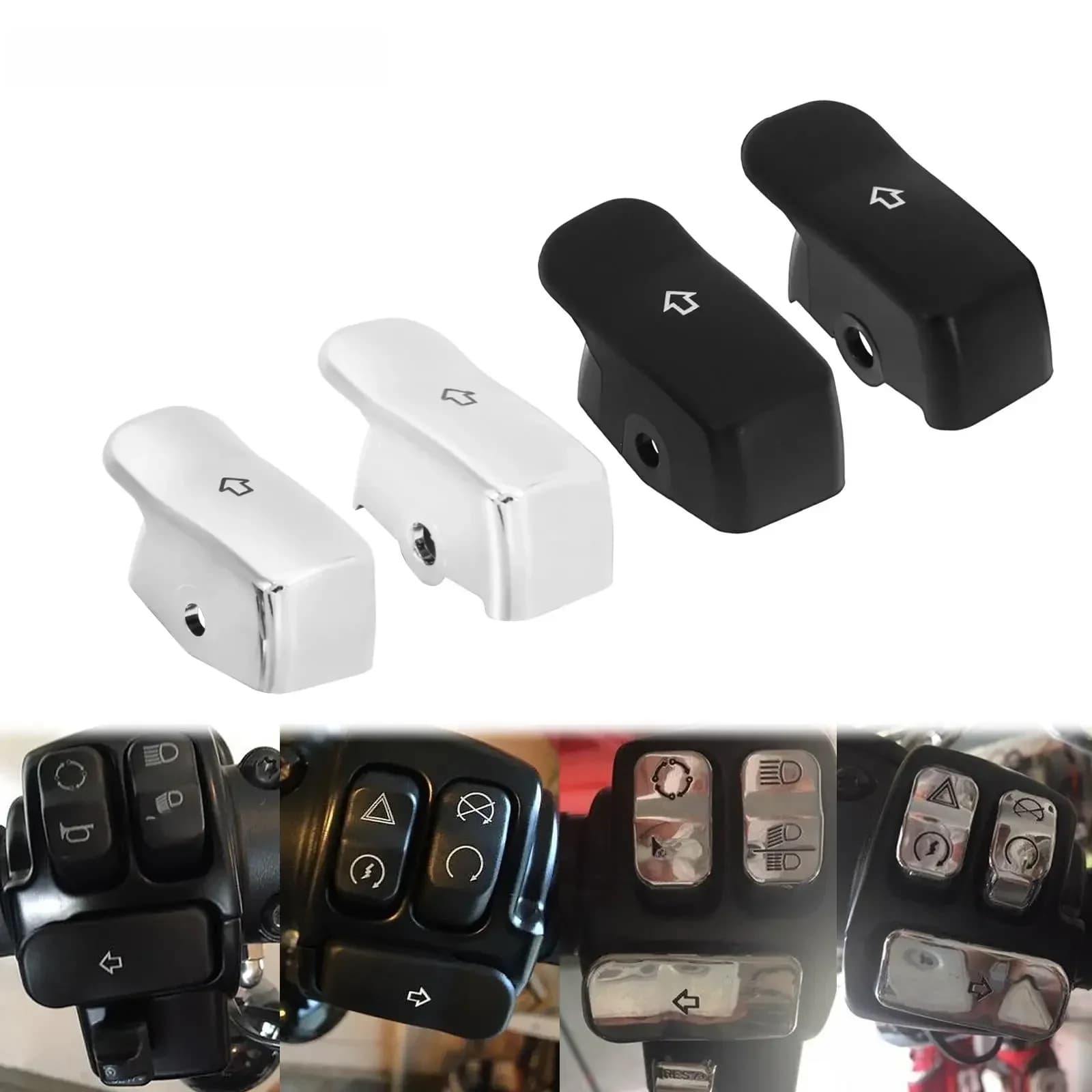 Extension de bouton pour interrupteur de clignotant de moto, 2 pièces, pour Harley Softail Deluxe FLSTN Fatboy burst FLSTC