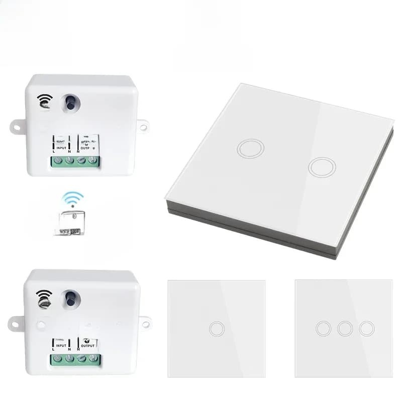 Interrupteur mural intelligent sans fil 433Mhz, avec télécommande, panneau mural tactile, Mini relais récepteur 220V 10A pour ventilateur de lampe Led domestique