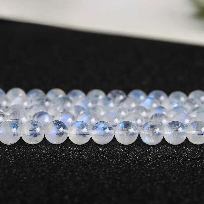Pierres de lune Flash bleu naturel, perles de haute qualité, rondes, amples, pour la fabrication de bijoux, accessoires pour bracelets et colliers, Diy