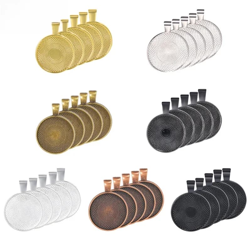 50 pièces 20/25/30mm Cabochon pendentif Base réglage breloques plateau vierge lunette pour collier fait porte-clés bijoux à bricoler soi-même composants artisanat