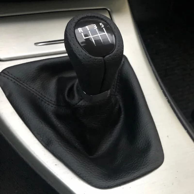 Pommeau de levier de vitesse de voiture 5 vitesses 6 vitesses adapté pour BMW E90 E91 E92 LHD levier de poignée de boîte de vitesses manuelle avec botte en cuir PU