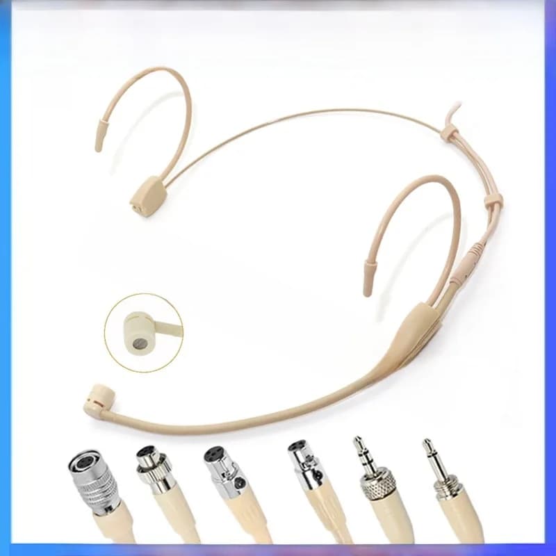 Double sur l'oreille casque Microphone bandeau tête portant un micro pour Shure Sennheiser AKG MiPro Audio Technica 4Pin 3Pin TA4F 3.5mm