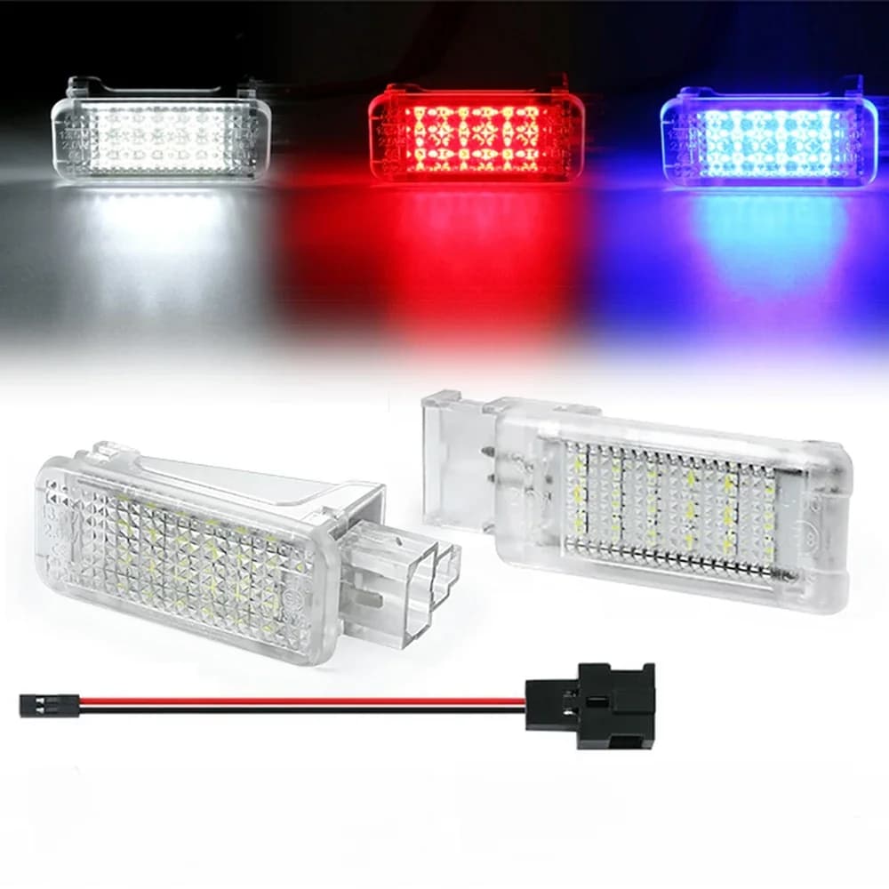 Lampes de boîte à bagages à lumière LED, sous éclairage de courtoisie, adaptées pour Porsche 911, 997, Carrera Turbo, broderie enne, Boxster 987, Cayman 981, 2 pièces