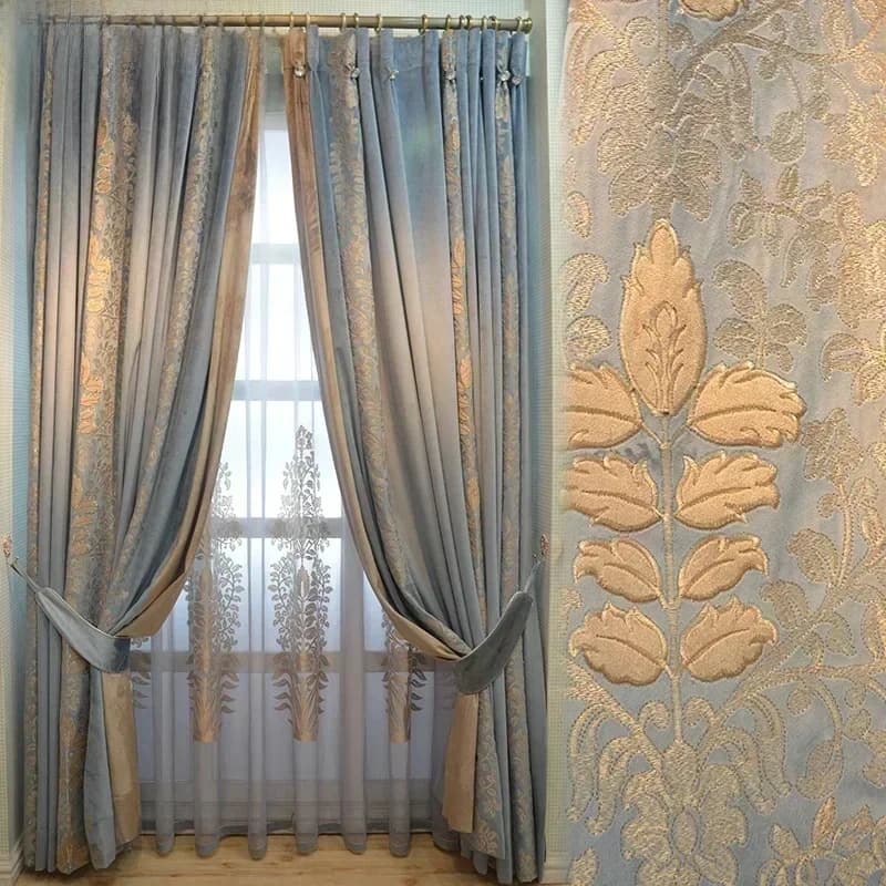 Nouveaux rideaux de luxe 2025 en chenille épissée, magnifiques rideaux français de style américain pour salon et chambre, rideaux en velours néo-classiques