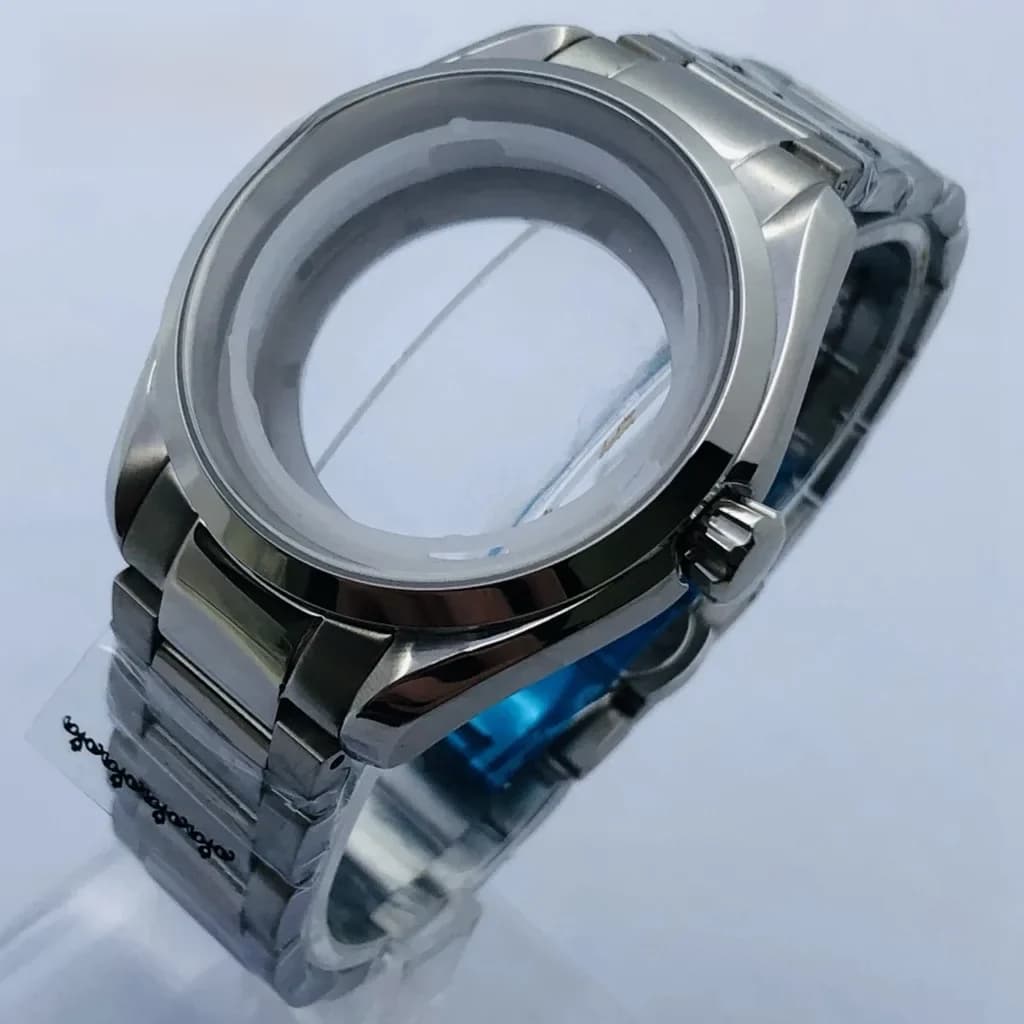 Miuksi – boîtier stérile en argent 40mm, verre saphir, bracelet en acier inoxydable, adapté au mouvement NH35 NH36