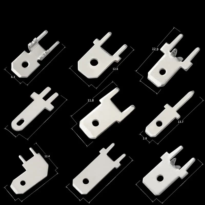 20 pièces de bornes de soudure pour carte de circuit imprimé (PCB) en laiton étamé, 2.8, 4.8, 6.3 MM, avec épaisseur de languette de soudure