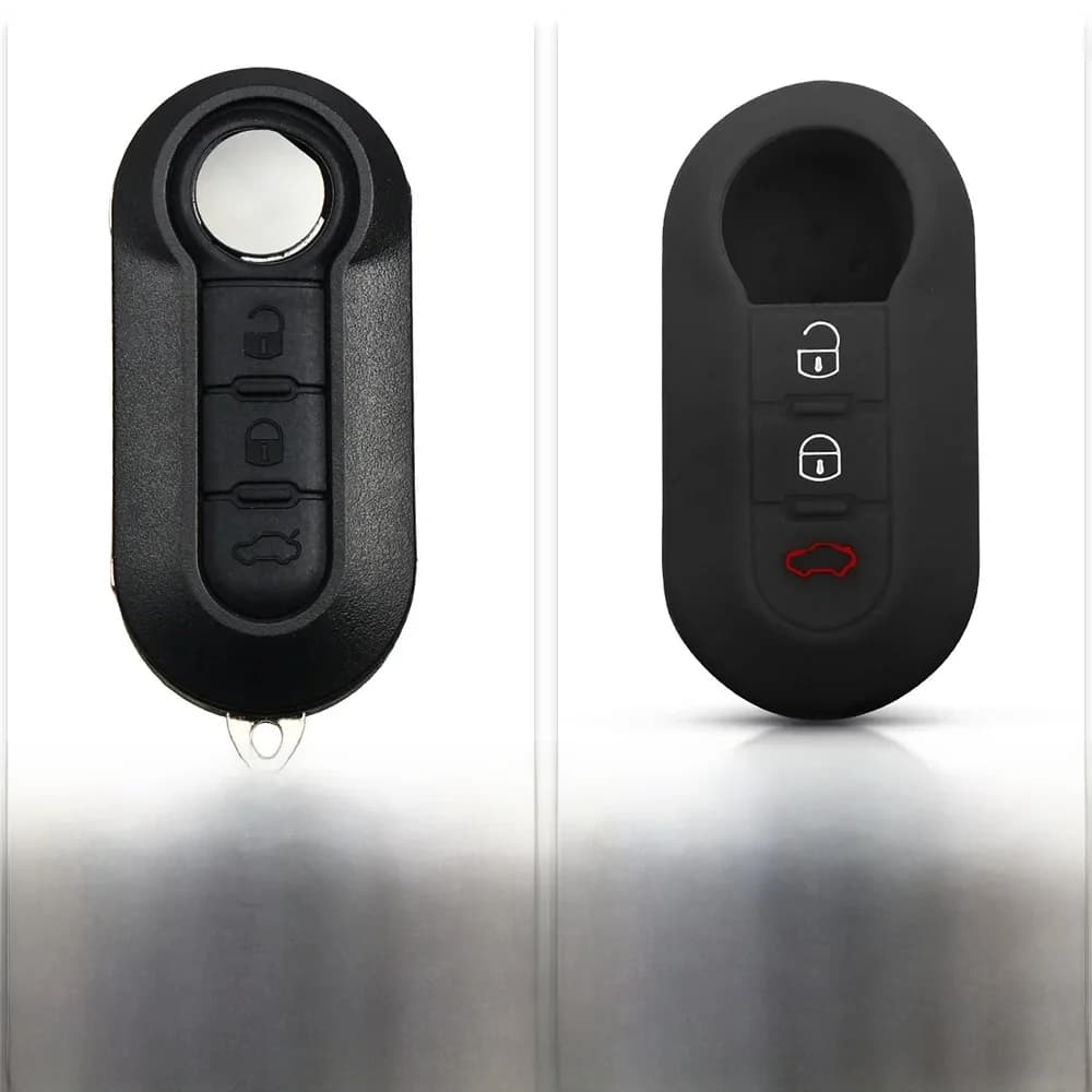 KEYYOU – porte-clés en Silicone, accessoires pour Fiat 500 Grande Punto Stilo Panda Ducato Bravo Lancia Ypsilon Delta Musa