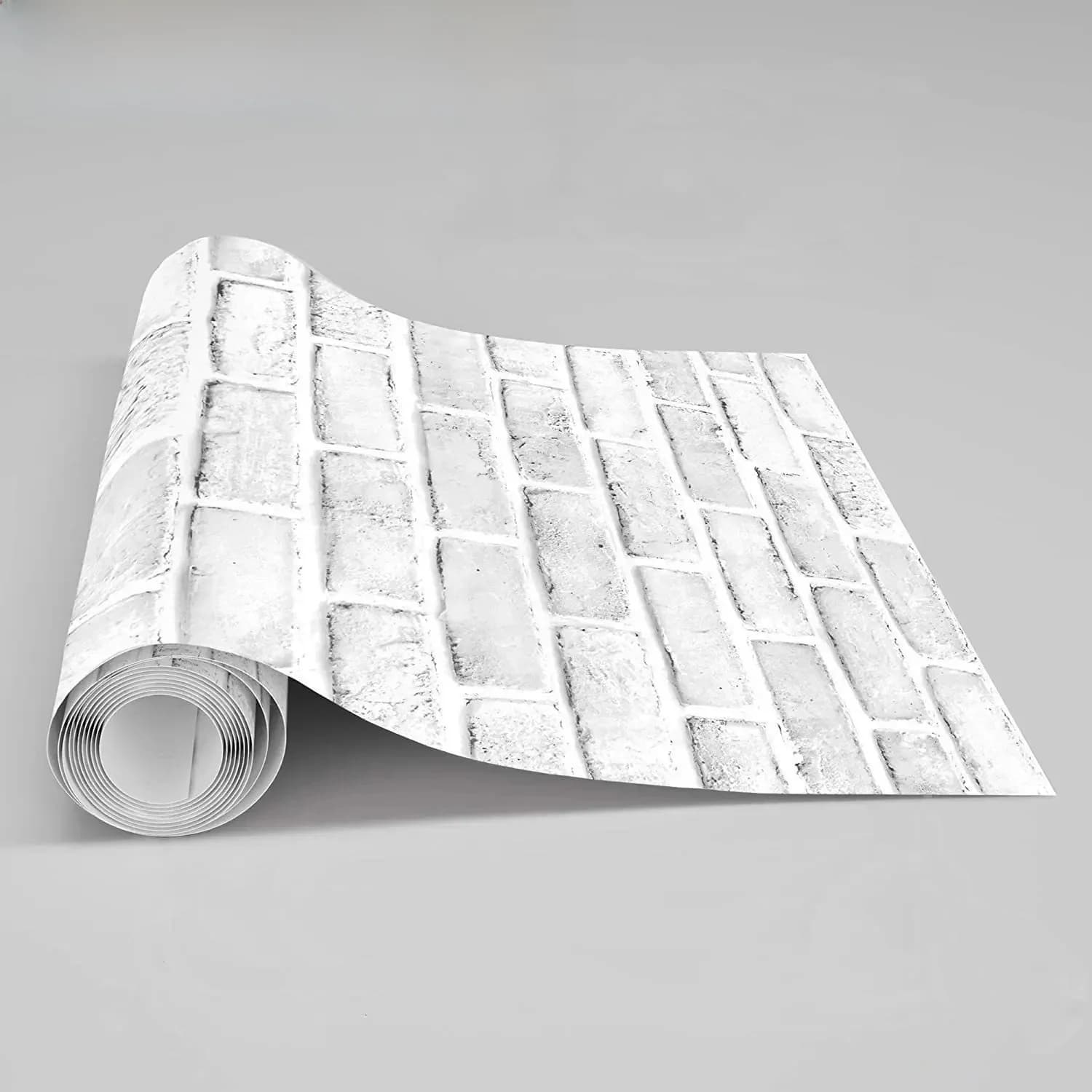 HDHome blanc gris brique papier peint gris auto-adhésif papier décoration de la maison peler et coller dosseret panneau mural décor de porte