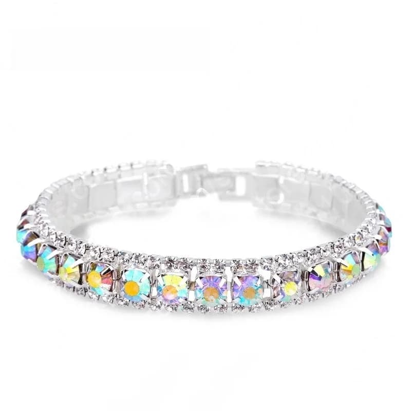 Meilleure vente 925 Bracelets en argent Sterling plein AAA Zircon autrichien cristal Femme femmes lien chaîne bijoux Bracelets 14 couleurs