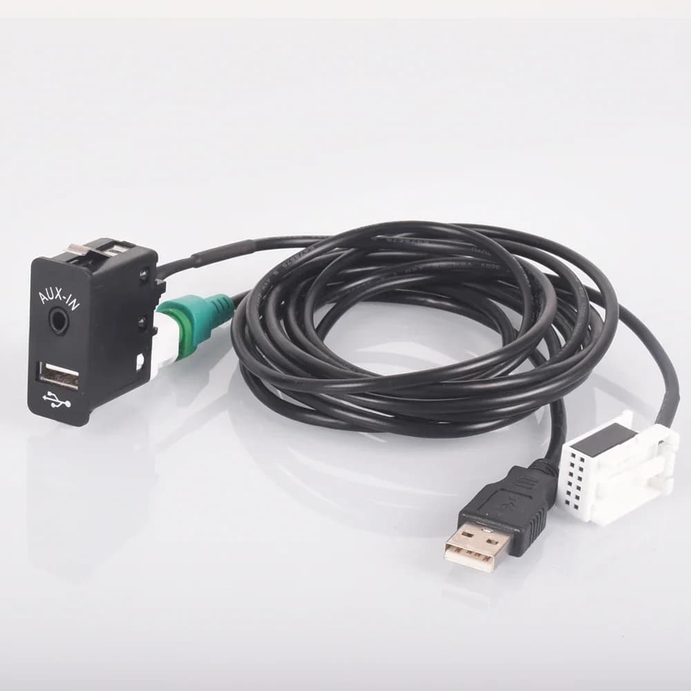 Adaptateur de prise d'entrée USB AUX pour voiture, compatible avec BMW E60, E61, E63, E81, E87, E90, F10, F12, E70, bronchbery X5, MINI Cooper R56