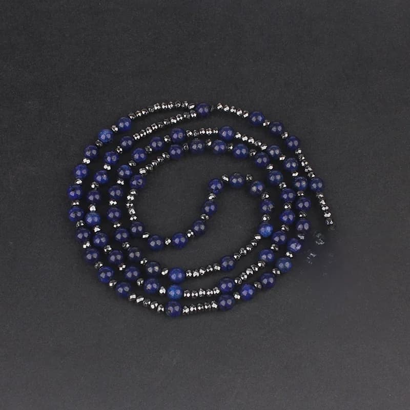 Chapelet en pierres précieuses naturelles, œil de tigre, Lapis Lazuli, perles d'échtrolite, Long collier, pendentif croix en hématite, bijoux religieux