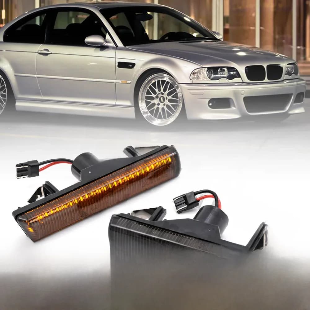 2 pièces LED marqueurs latéraux fréquents lampes clignotant indicateur clignotants lumière pour 01-06 BMW E46 M3 coupé/Convertible 95-01 E38