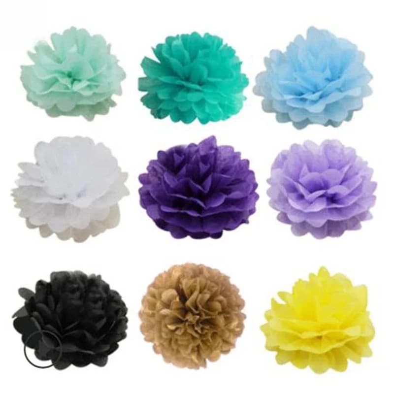 Guirlande de boules de fleurs en papier décoratives de 10 pouces (25 cm), style européen et américain, accessoire de fête fait main pour mariage, anniversaire et réunions