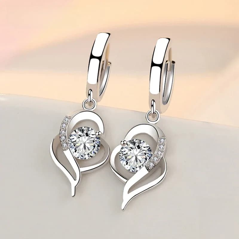 ZDADAN 925 en argent Sterling cristal Zircon boucle d'oreille pour les femmes bijoux de mode