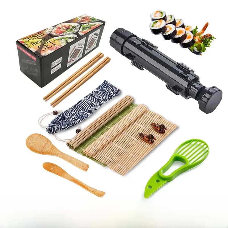 11 Pièces/ensemble Sushi Kit D'équipement Japonais Boule De Riz Rouleau De Gâteau Moule Sushi Multifonctionnel Fabrication De Moules Sushi Outils De Cuisine "sushi cuisine outils de cuisine