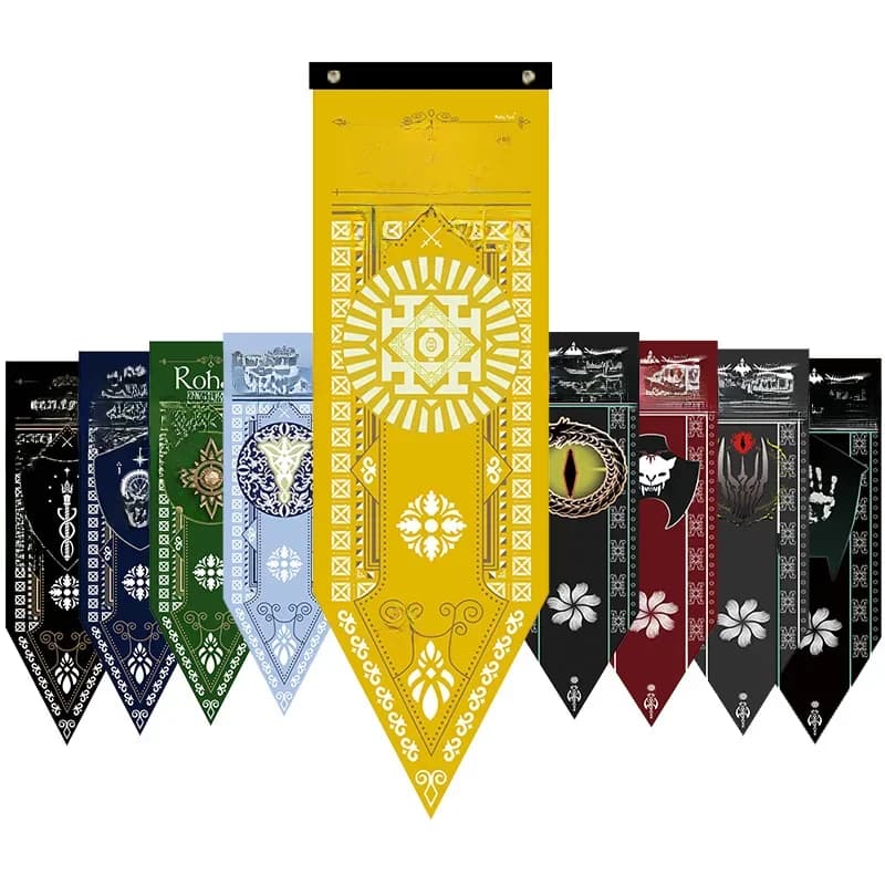 Erebor Arkenstone Lotr drapeau Rivendell Rohan Arthedain Ancalagon le Saruman noir décor à la maison drapeaux bannières décoration cantonnière S2