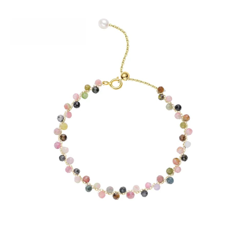 Bracelet Tourmaline en pierre naturelle de 3MM pour femmes, bijoux de fête de mariage, cadeau de luxe, améthyste, Bracelet réglable fait à la main