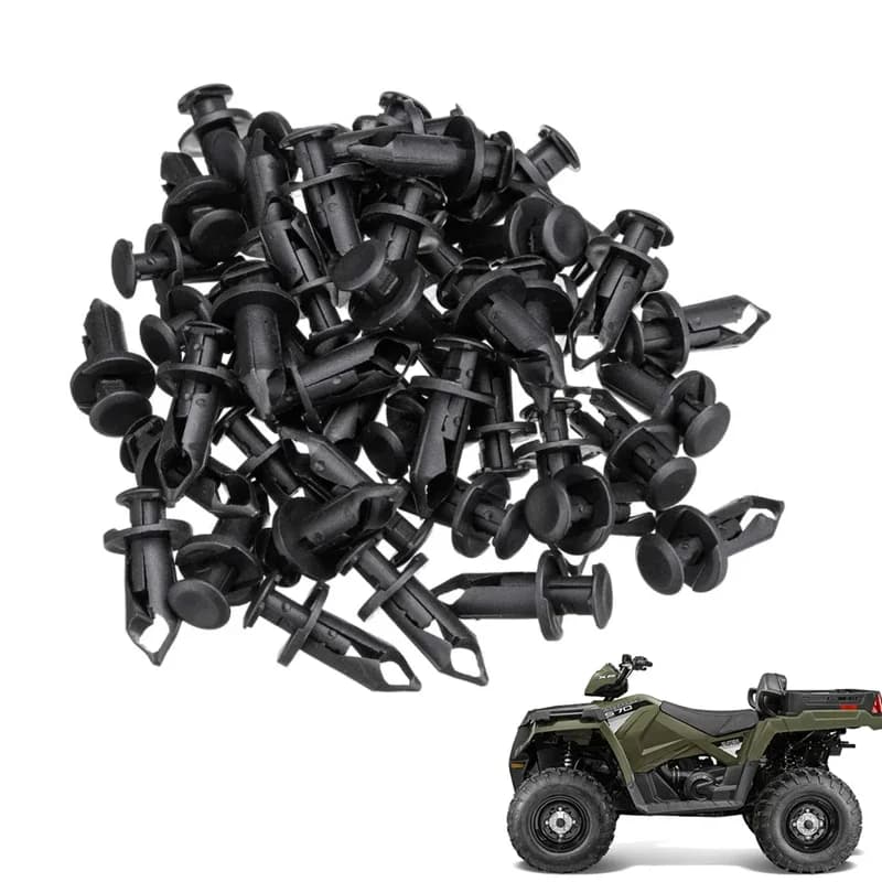 100 pièces 8mm Clip de garde-boue corps Rivet trou de fixation punaise Clip en plastique ABS pour Polaris Sportsman Rangers RZR 550 850 XP ATV UT