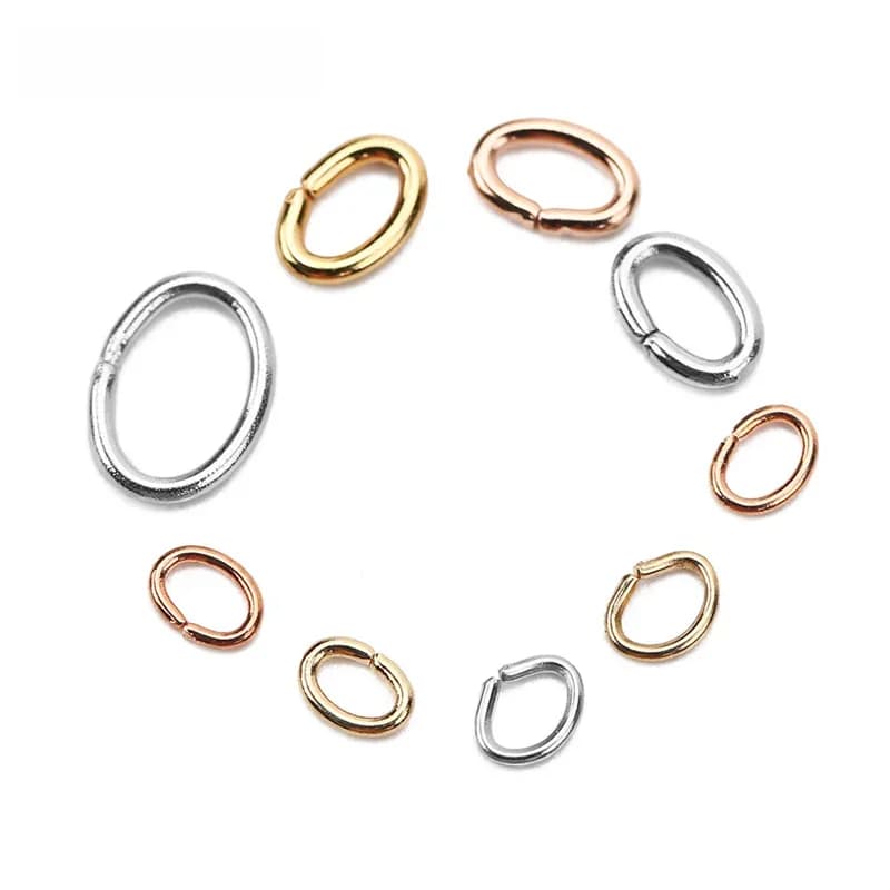 100 pièces ovales en acier inoxydable solide couleur or anneaux de saut anneaux fendus connecteurs pour la fabrication de bijoux Bracelet collier résultats