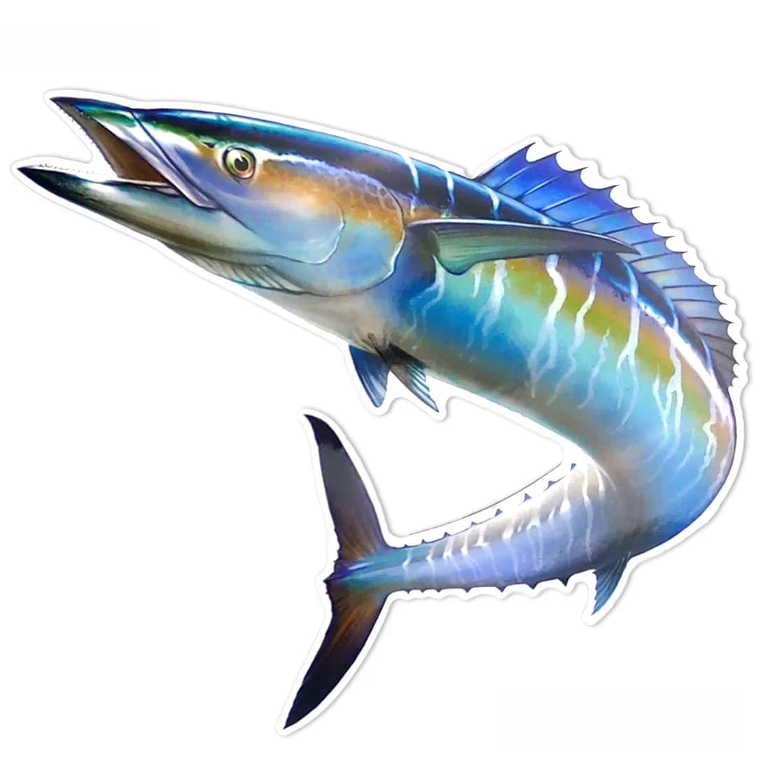 20cm 7.87pouce, Poissons de mer de grande taille, thon, vivaneau, perche, autocollants imperméables, pour pêcheur, ordinateur portable, bagages, bateau, moto, planche à roulettes, mur, verre,