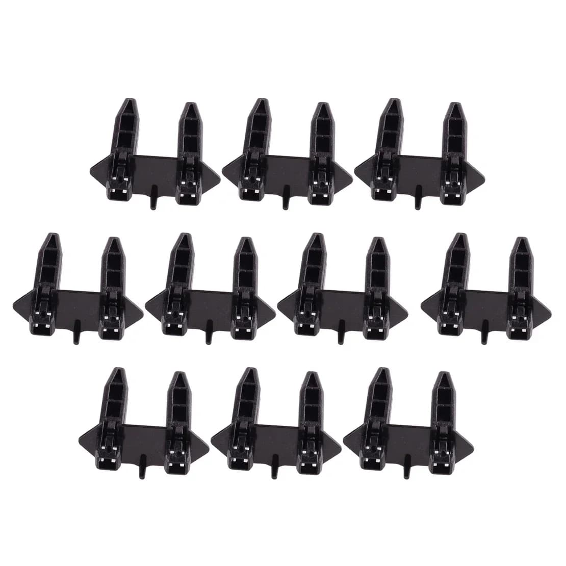 Réinitialisation de retenue de panneau supérieur de pare-chocs avant en plastique noir de voiture, 53145-42010, adapté pour Toyota RAV4, 2001, 2002, 2003, 2004, 2005, 10 pièces