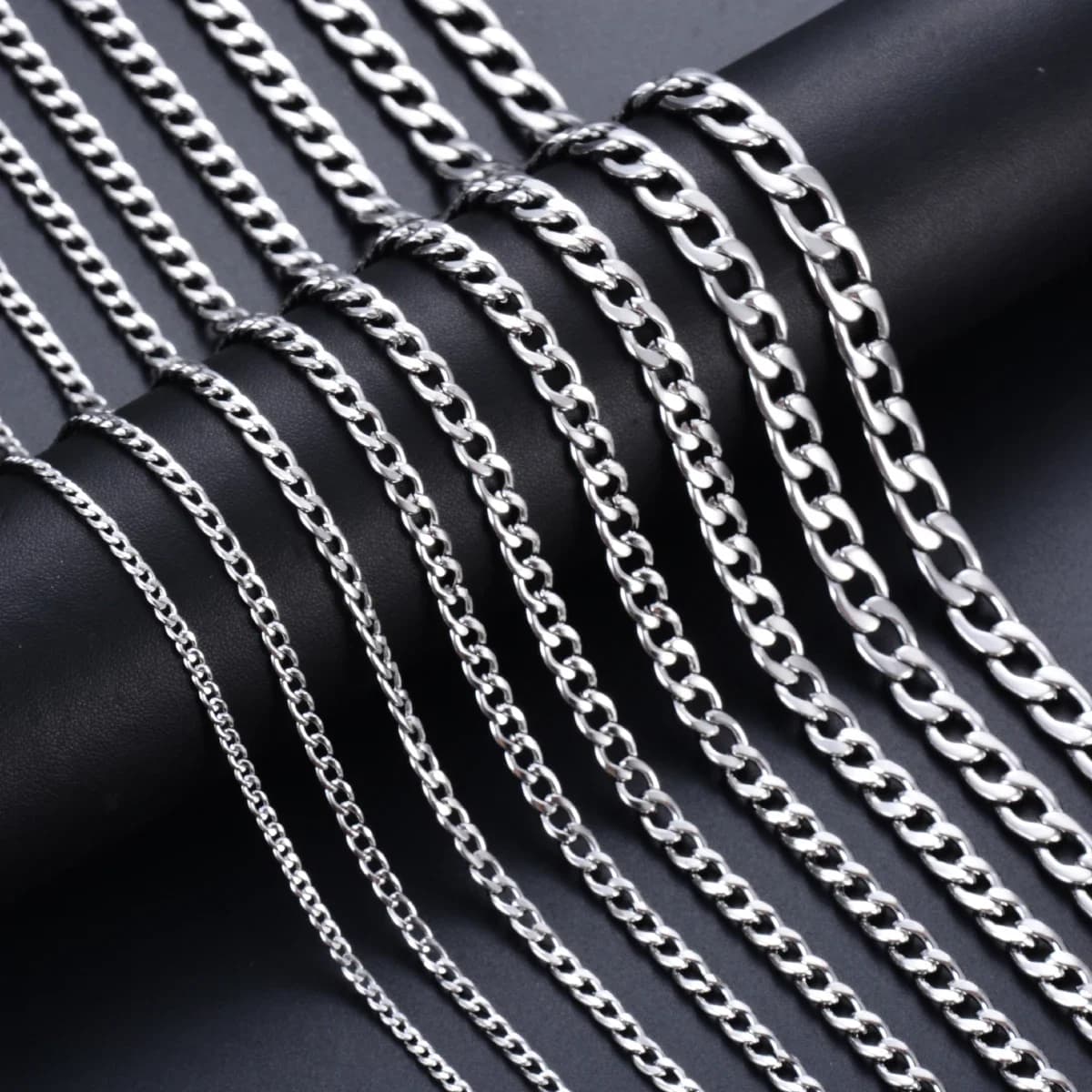 Gourmette Cubaine en Acier Inoxydable pour Homme et Femme, Lien EquiPunk, Collier Ras du Cou, Bijoux, Largeur 3mm, 4.5mm, 5mm, 6mm, 7mm, 7.5mm
