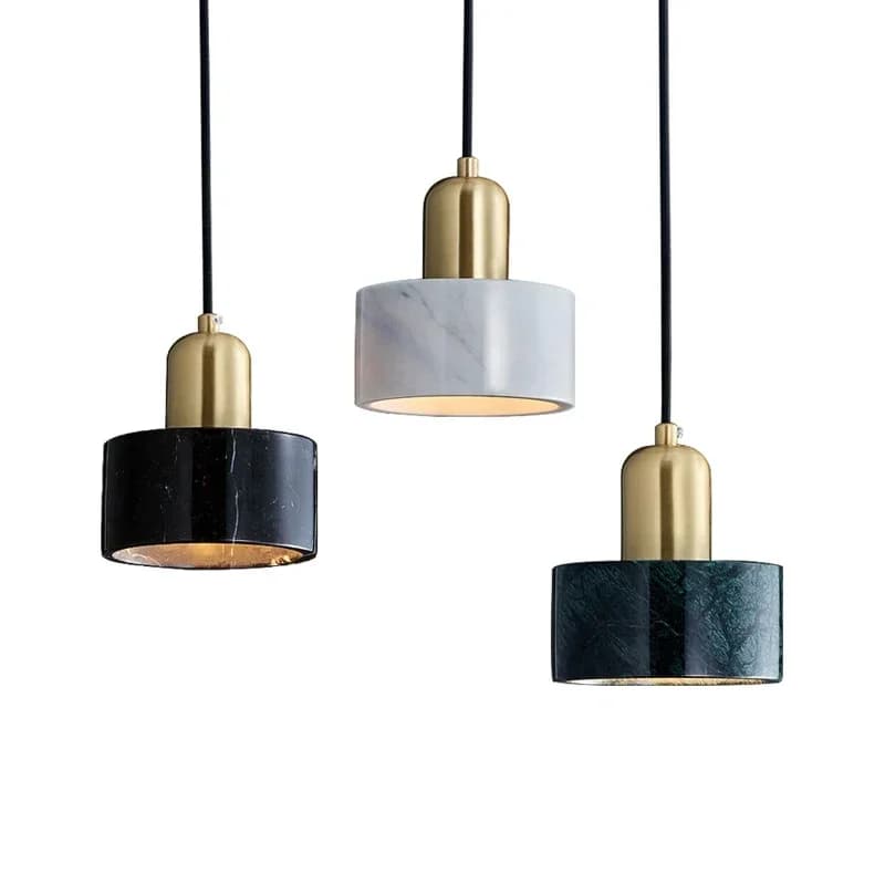 Suspension en marbre vert pour salle à manger, lampe suspendue décorative, lampe de chevet de luxe