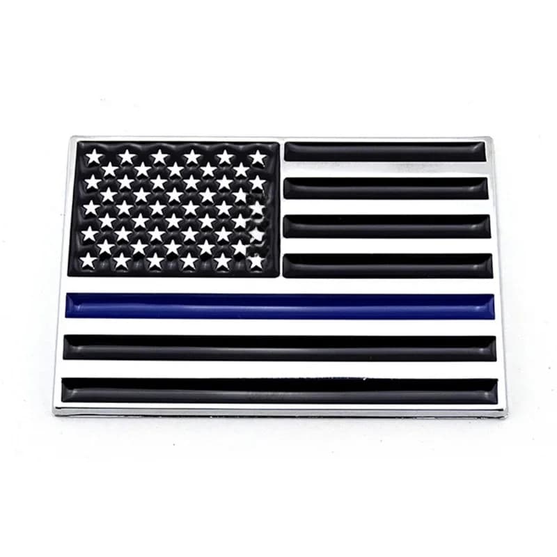 Autocollant 3D ligne bleue ligne rouge drapeau américain pompiers de police emblème logo autocollant pour voiture camion auto vélo