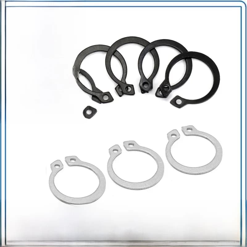 Réinitialisation de retenue LYlip externe pour tige, rondelle en acier inoxydable 100, type C, noir et 65 élégant, manganèse, M3 à M40, GB894, 10 pièces, 304 pièces