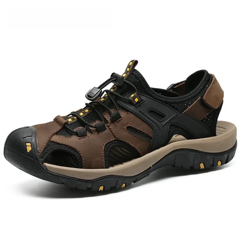 Offre spéciale d'été hommes sandales en plein air antidérapant hommes sandales de plage à la main en cuir véritable chaussures pour hommes mode hommes baskets