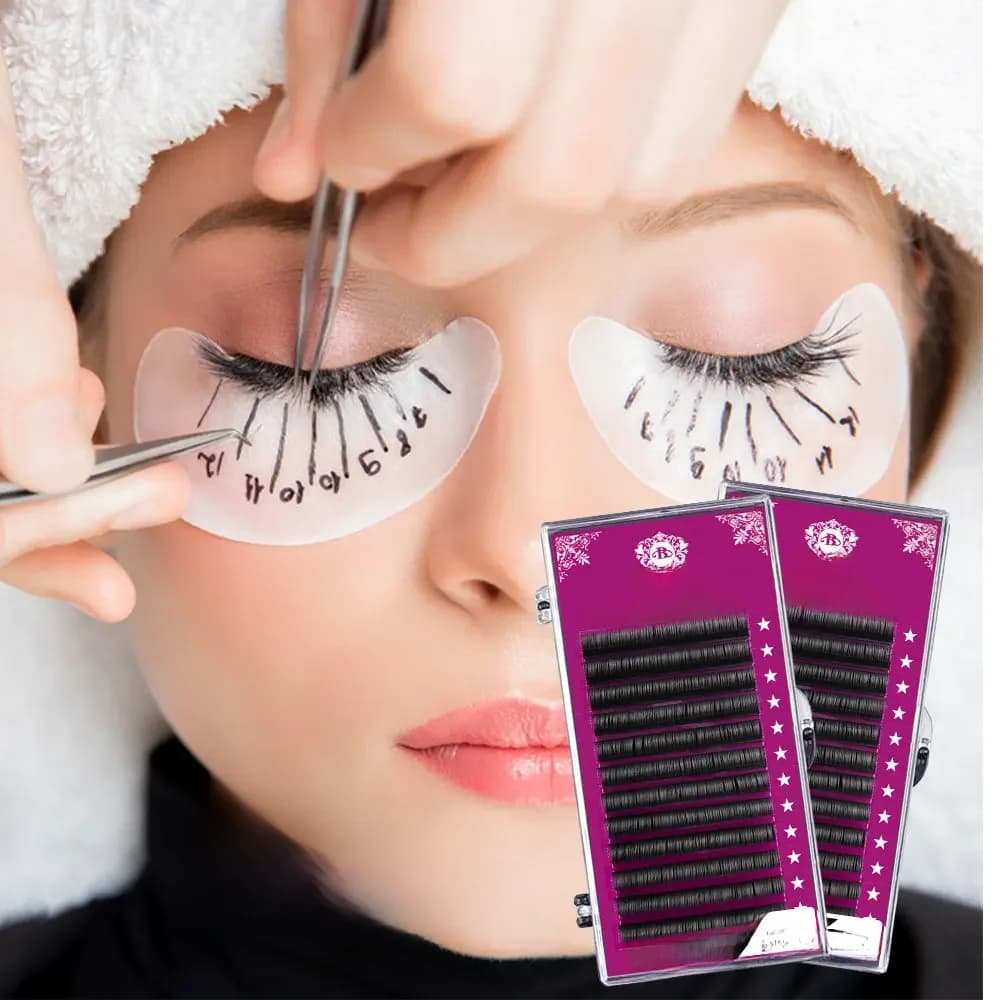 Abonnie 12 rangées Faux cils Extension de cils individuels cils Maquiagem Cilios pour les professionnels Extension de cils naturels doux