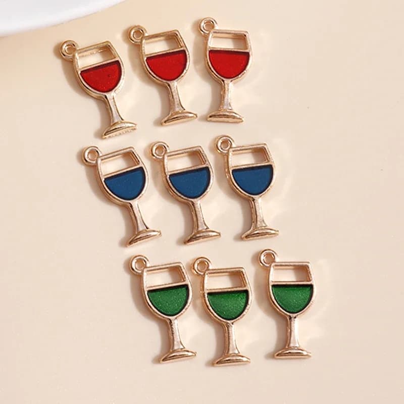 Breloques en émail pour verre à bière et à vin, colliers de bricolage pour la présidence, boucles d'oreilles Pmot, bijoux de fête mignons, accessoires exécutifs, 7x17mm, lot de 10 pièces