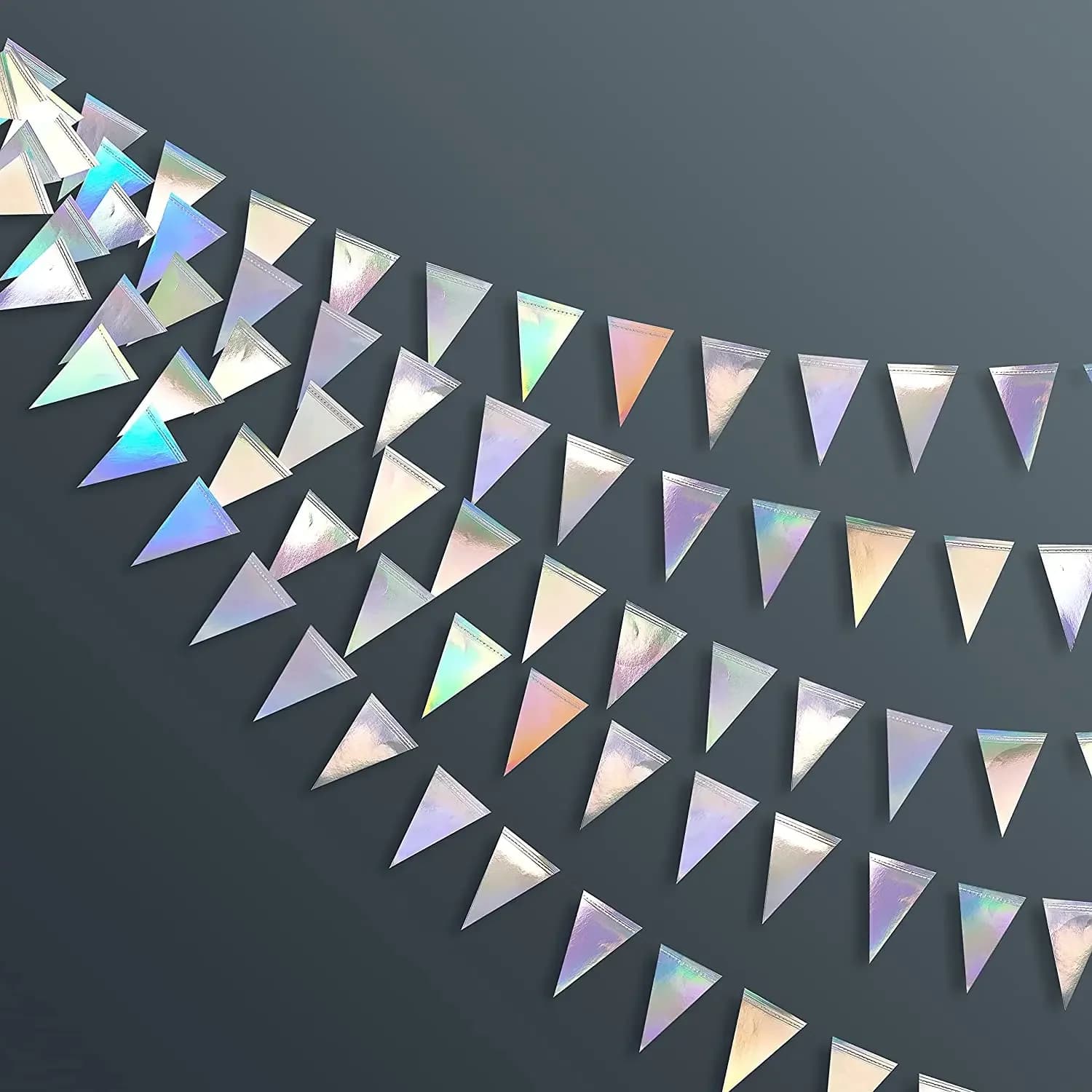 Bannière de drapeau en papier arc-en-ciel pour fête de licorne irisée, guirlandes de points d'étoile et de lune, chaîne suspendue pour décor de fête d'anniversaire et de mariage