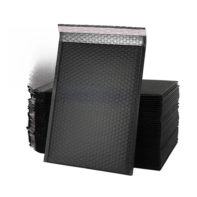 50 pièces 18*20 cm enveloppe à bulles noir bulle Mailer enveloppes rembourrées emballage cadeau doublé auto-scellant sac